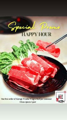 Urban Hot Pot; Mon–Thu 12p–10:30p; Fri & Sat 12p–11:30p; Sun 12p–10:30p; 434.373.3180; Visit Restaurant’s Website; Now Open. Experience flavors with our extensive All-You-Can-Eat selections featuring fresh seafood, quality meat, wholesome vegetables and finest ingredients – all within your very own personal hotpot. Menu; Reservations; View …. 