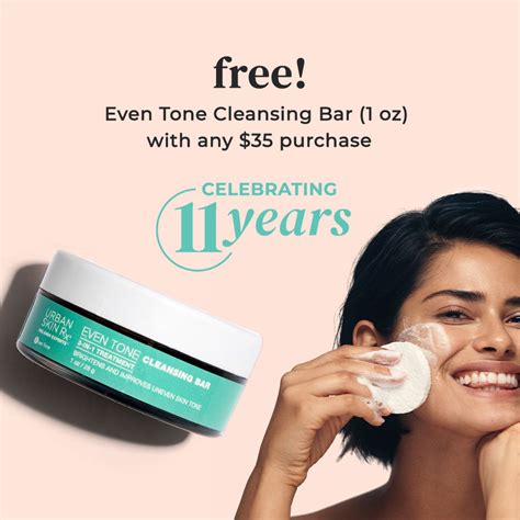 Urbanskinrx. Description. The Even Tone Essentials Starter Kit is a complete regimen that features four powerful essentials to improve the overall appearance of uneven skin tone. Start and end your day with our Even Tone Cleansing Bar. With over 1 million sold, this award winner is powered with Niacinamide, Azelaic Acid and Kojic Acid to exfoliate dead skin ... 