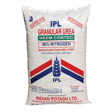 Urea fertilizer. 45 KG bag of urea. Rs. 242 per bag. 50 KG bag of urea. Rs. 268 per bag. Note : MRP is exclusive of charges against neem coating and taxes as applicable. Department of Fertilizers comes under the ambit of Ministry of Chemicals & Fertilizers which is headed by a Cabinet Minister who is assisted by two Ministers. 