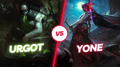 Urgot vs yone. Watch Urgot obliterate Yone in Master elo! Highlights: Perfect KDA: 10/0/4, Killing spree: Legendary, 300+ games on Urgot. Learn what runes to use, what item... 