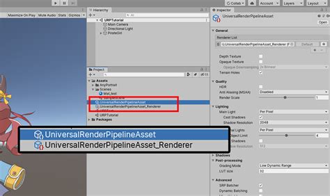 Urp renderer asset.  Adding the Asset to your Graphics settings To use URP, you n...