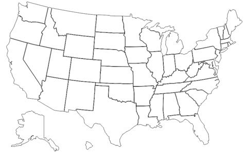 Us Map Line Drawing