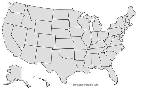 Us State Outline Map Printable