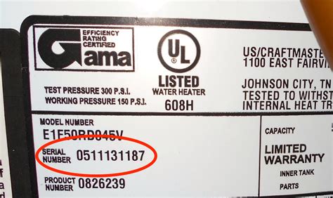Us craftmaster water heater serial number lookup. Removing the Old Water Heater. Installing the New Water Heater. What to do if You Have No Hot Water. What to do if it Leaks. Product Specs. Tech Specs; Gallon Capacity: 40: Recovery Gallons: 20: Power Source: Electric: Energy Factor: 0.92%: ... 