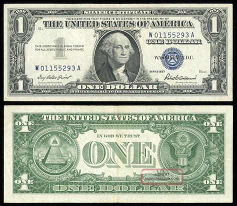 Us one dollar silver certificate 1957. Get the best deals on Silver Dollar Bill In Us Large Silver Certificates when you shop the ... 1957 **STAR**NOTE ONE DOLLAR SILVER CERTIFICATE GEM UNCIRCULATED ... 28d 18h. 1899 One Dollar Silver Certificate Bill $1 Eagle Circulated #56314. $69.99. Free shipping. 23d 7h. 1923 American One Dollar Silver Certificate Large Size Note US $1 … 
