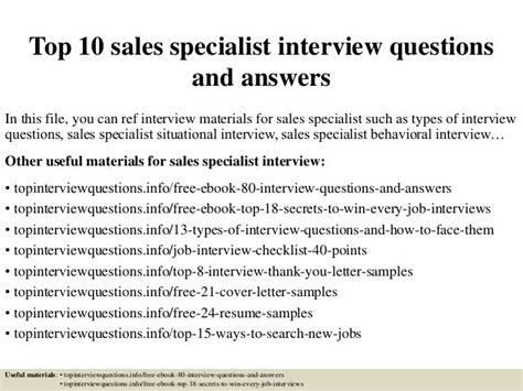 Us sales specialist interview questions and answers