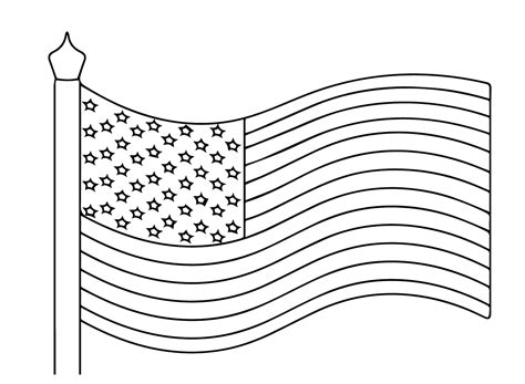 Usa Flag Coloring Shee