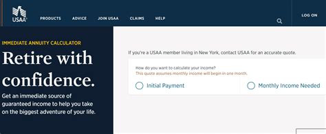 Usaa annuity calculator. Get an immediate source of guaranteed income to help you take on the biggest adventure of your life. How do you want to calculate your income? This quote assumes monthly income will begin in one month. Initial Payment. Monthly Income Needed. Retire with confidence. Use our annuity calculator to discover the right solution for your retirement ... 