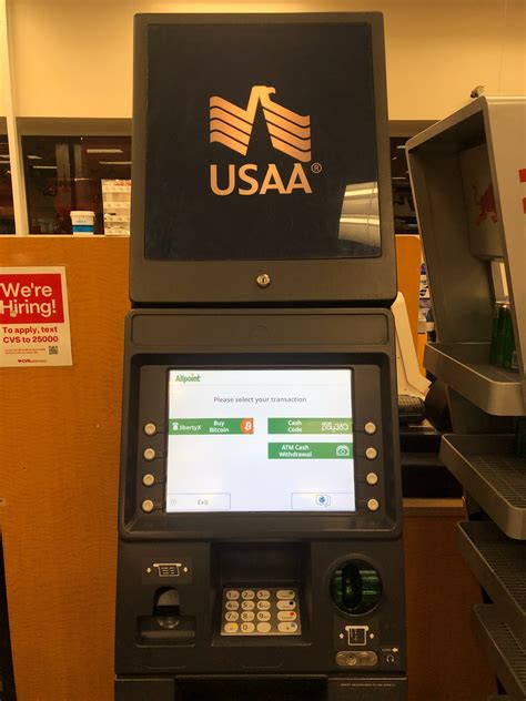 Usaa atm in cvs. Customers of more than 1,000 card providers, including many banks and credit unions, are given access to 55,000 terminals in the Allpoint surcharge-free ATM network. Allpoint ATMs can be found throughout the US, Canada, the UK, Puerto Rico, Australia, and Mexico. 