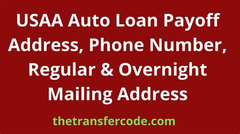 USAA Auto Loan Payoff Address | Standard