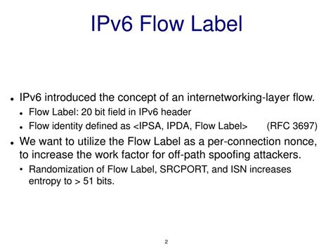 Usage of Flow label in IPv6 header?