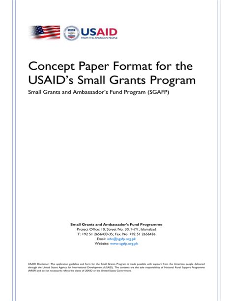 Usaid concept paper example.  Brief discussion of how the key activity will be ...