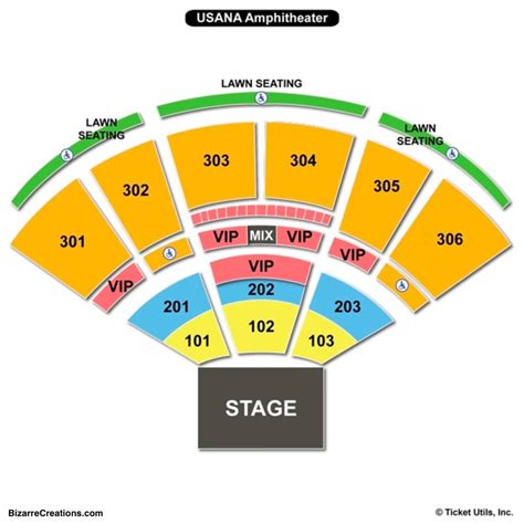 Usana amphitheatre seating chart. Utah First Credit Union Amphitheatre: Former names: USANA Health Sciences Amphitheatre (2003-2024) Address: 5150 S 6055 West West Valley City, UT 84118-6726: Location: Salt Lake City metropolitan area: Owner: United Concerts: Operator: Live Nation: Type: Outdoor amphitheatre: Capacity: 25,000 (7,000 Fixed Seat : 18,000 Lawn … 