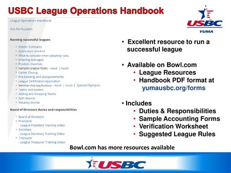 Usbc League Operations Handbook Source