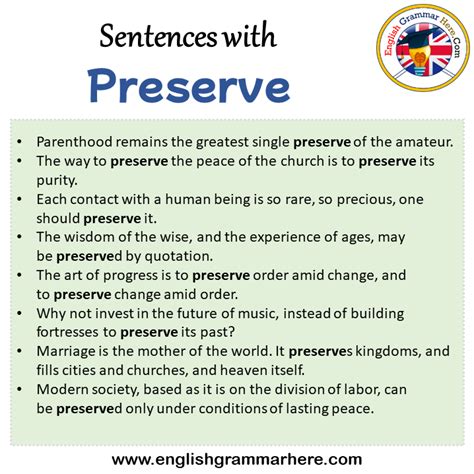 Use "Preserve" In A Sentence