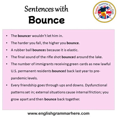 Use "bounce" in a sentence "bounce" sentence examples