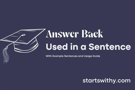 Use Answer Back In A Sentence