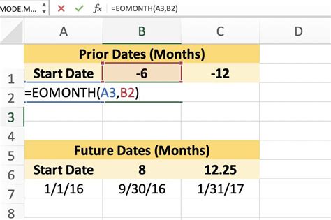 Use Excel s EOMONTH Function to Add or Subtract Months