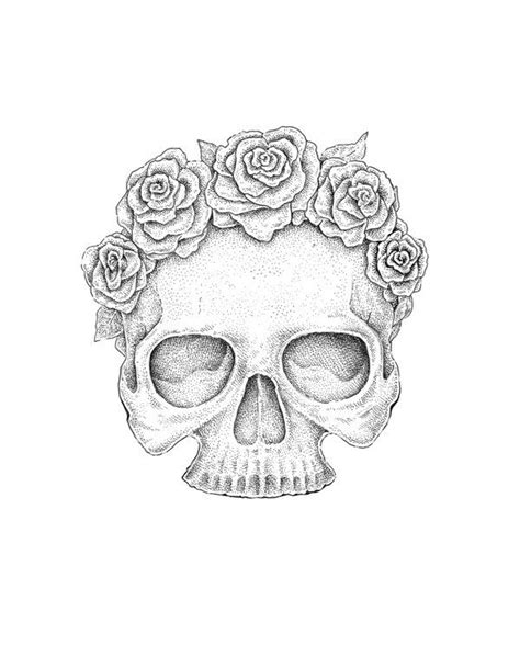 Use Ink Liners to Create a Skull and Roses Drawing