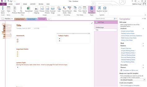 Use OneNote Templates to Streamline Meeting, Class, Project, and Event Notes