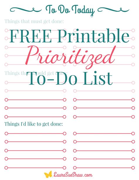 Use Printable To Do Lists To Get Organized