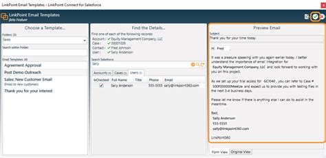 Use Salesforce Email Templates in Outlook Knowledge Base LinkPoint360