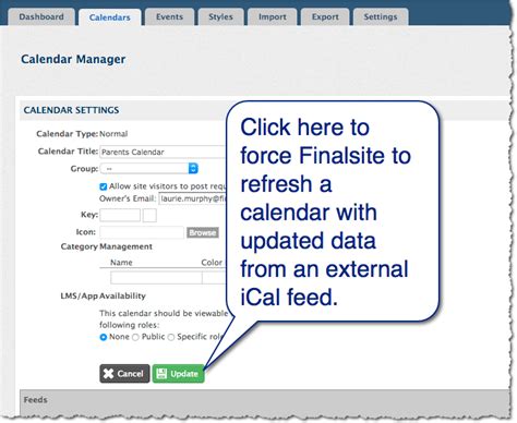 Use iCal feeds to synchronize multiple calendar systems Finalsite Support