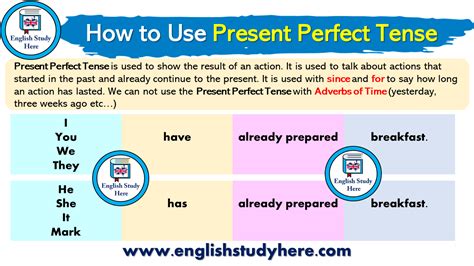 Use in present perfect