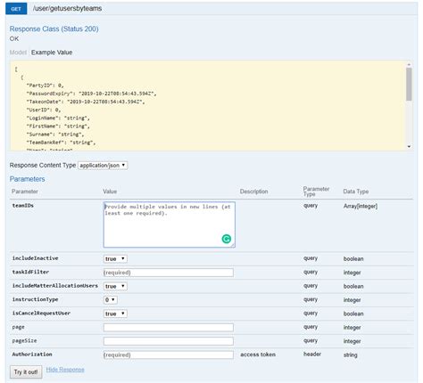 Use object type query param in swagger documentation