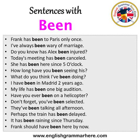 Use of been in a sentence