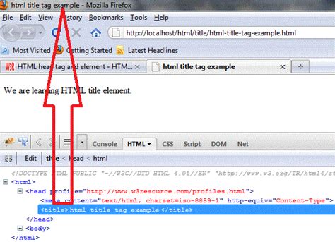 Use of title tag in html