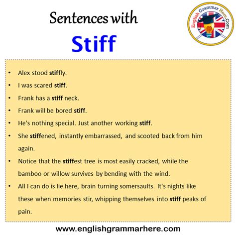 Use stiff in a sentence stiff sentence examples