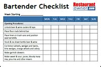 Use the Bartender Checklists for creating your own unique set of