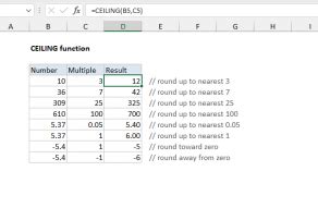 Use the Excel Ceiling Function to Round Numbers Up