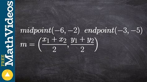Use the midpoint formula to find the endpoint when given the midpoint