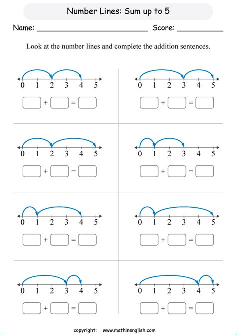 Use the number lines and complete the addition sentences. Great first