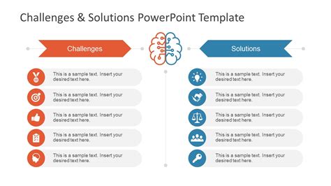 Use this Problem and Solution PowerPoint Template to show challenges