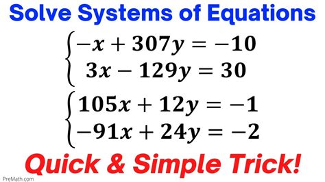 Use this QUICK TRICK to Solve a System of Equations Fast & Easy
