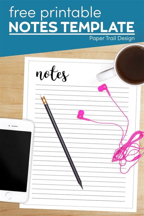 Use this free printable notes template to keep track or your thoughts