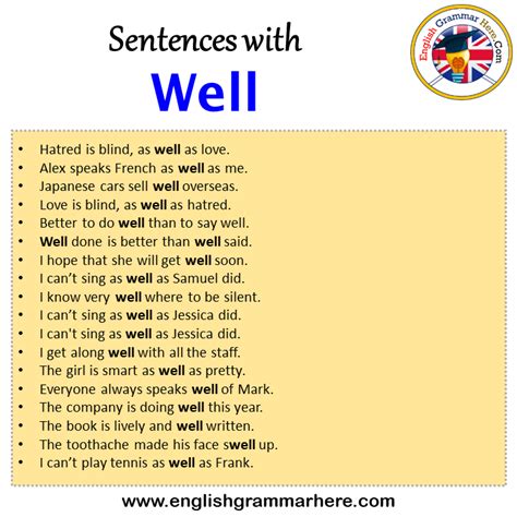Use well in a sentence