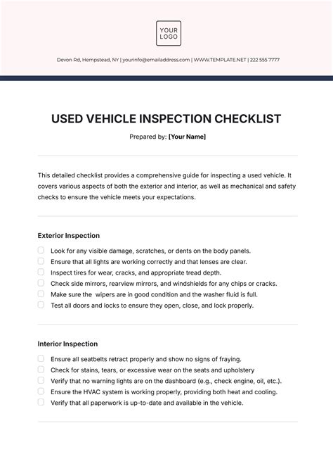 Used Sailplane Inspection Checklist