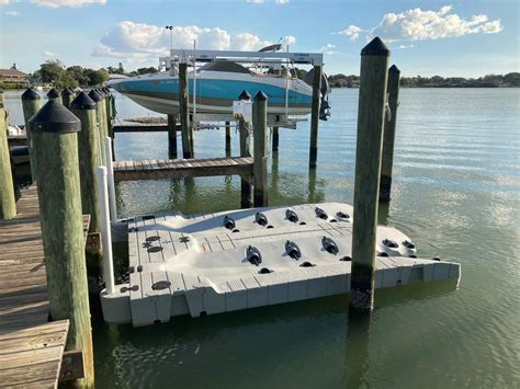 Used jet ski floating dock.  Float Docks offers modular floating dock for b...