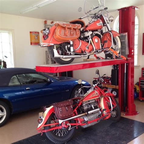 Motorcycle lifts bring the ride to your height! These specific lifts including the X-Force use a scissor action for lifting. They have chocks to secure the bike on the lift. Include options for platform extensions, so you can have some additional workspace around the bike. Extensions length wise for longer choppers. We even have accessories for ... . 