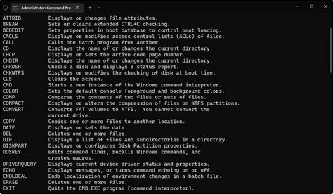 Useful cmd commands for troubleshooting.  Logoff.  If you simply execute help, it displays a li...
