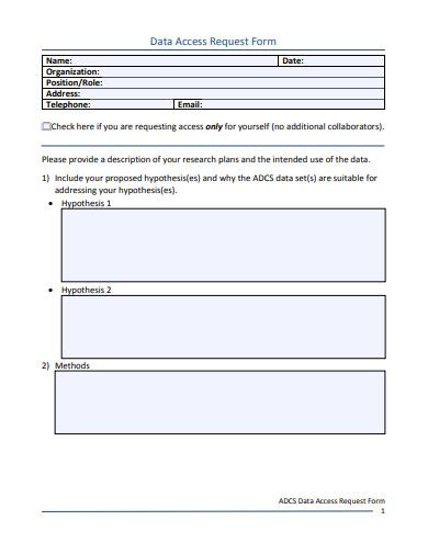 User Access Request form Template Best Of Data Access Control form