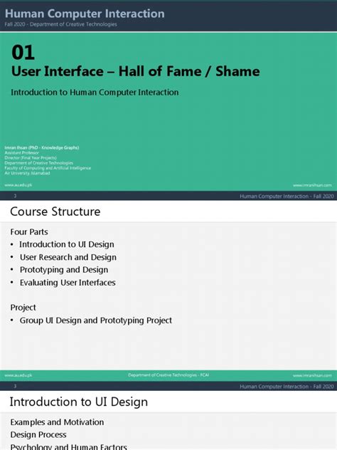 User Interface Hall of Fame / Shame - Introduction and Overview