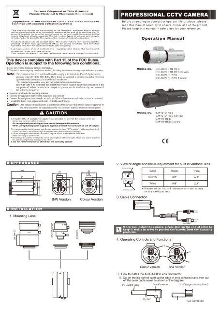 User Manual Cctv Camera