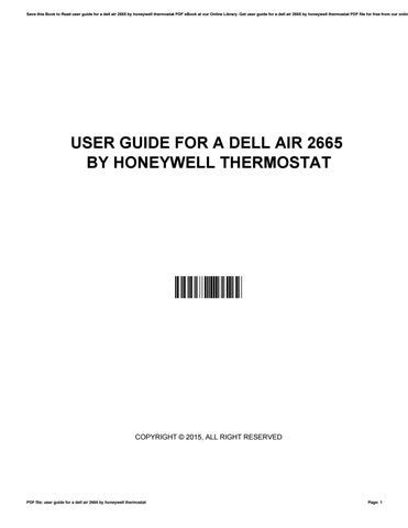 User guide for a dell air 2665 by honeywell thermostat. - Mazda bt50 2010 2013 workshop repair manual download.