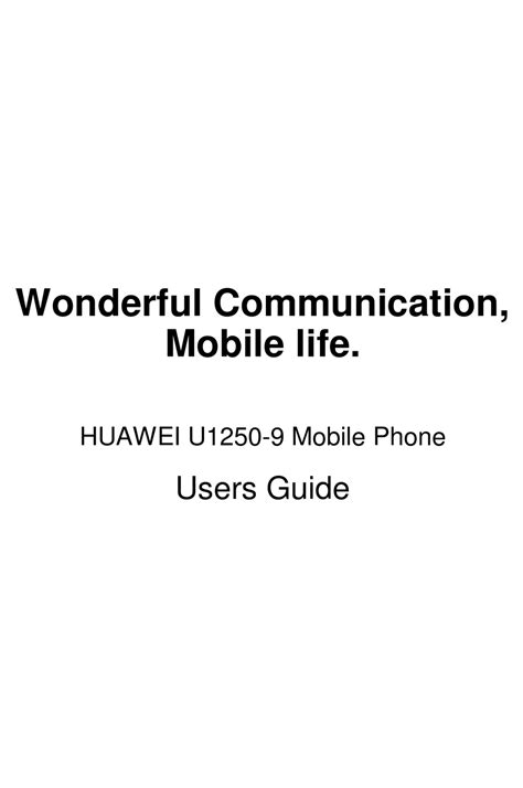 User guide for the huawei u1250 9. - Bose 901 series vi active equalizer manual.