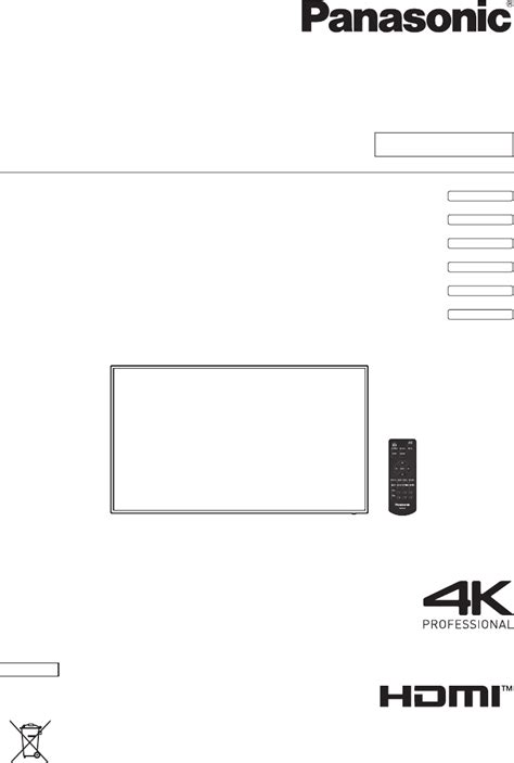 User manual Panasonic TH-55EQ1W (English - 129 pages)